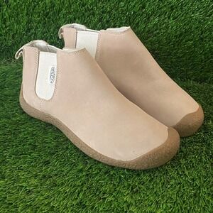 KEEN Women's MOSEY CHELSEA Nubuck Leather Ankle Boots Size 7 Beige Safari